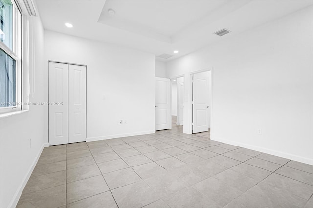 12735 SW 211th St, Miami, FL 33177 - unfurnished bedroom with recessed lighting, light tile patterned floors, a closet, and baseboards