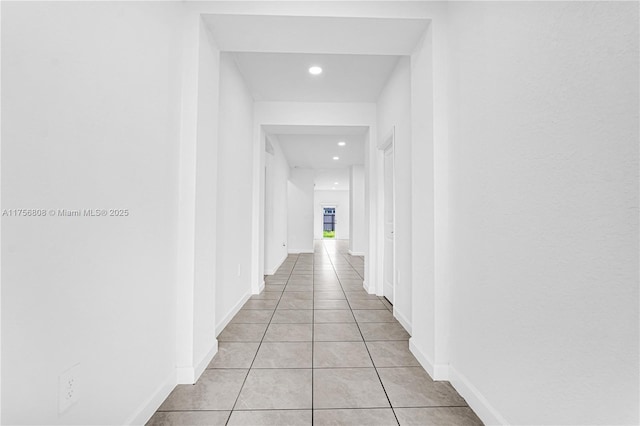 12735 SW 211th St, Miami, FL 33177 - hallway with light tile patterned flooring, recessed lighting, and baseboards