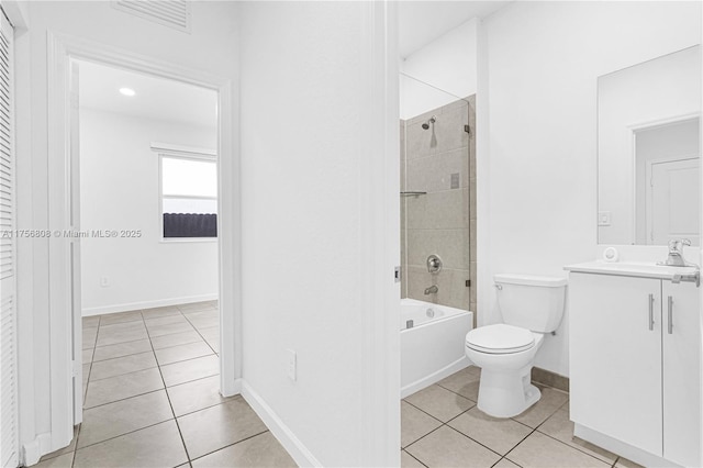 12735 SW 211th St, Miami, FL 33177 - full bath with tile patterned flooring, vanity, toilet, and shower / washtub combination