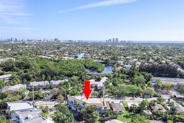 1835 N Dixie Hwy, Fort Lauderdale, FL 33305 - birds eye view of property featuring a view of city, a residential view, and a water view