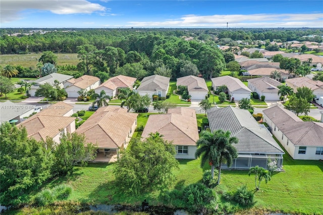 drone / aerial view with a residential view