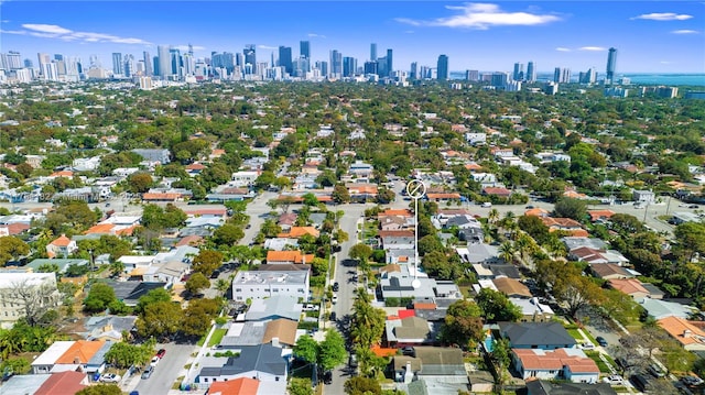 aerial view with a view of city