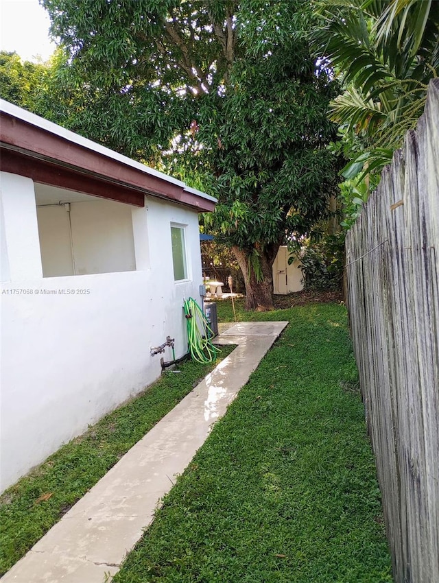 view of yard with fence