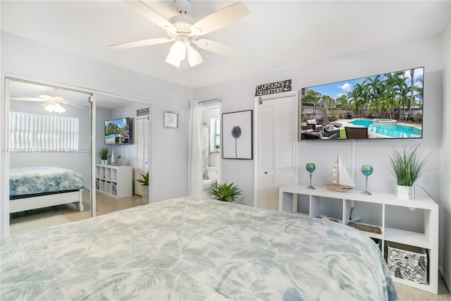 1906 N 31st Ave, Hollywood, FL 33021 - bedroom with a closet, ceiling fan, and ensuite bathroom