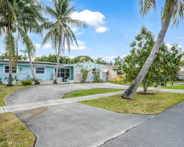 1906 N 31st Ave, Hollywood, FL 33021 - view of front of house with curved driveway and a front yard