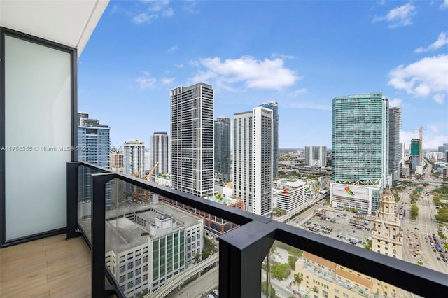 balcony with a city view