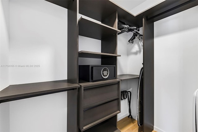 walk in closet featuring light wood-style floors