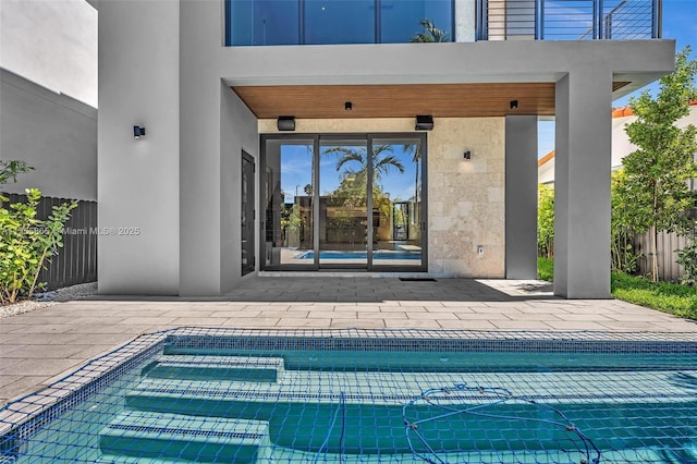 view of pool with a patio and a fenced in pool