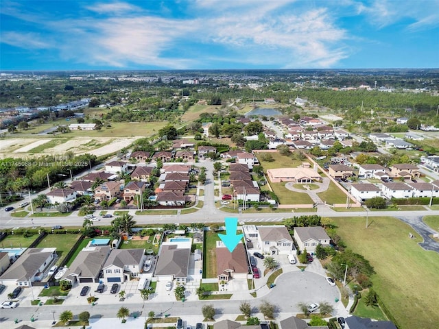 aerial view featuring a residential view