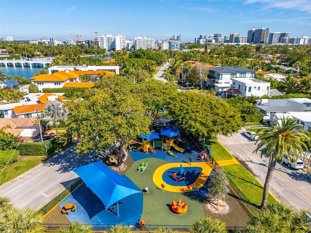 aerial view featuring a view of city