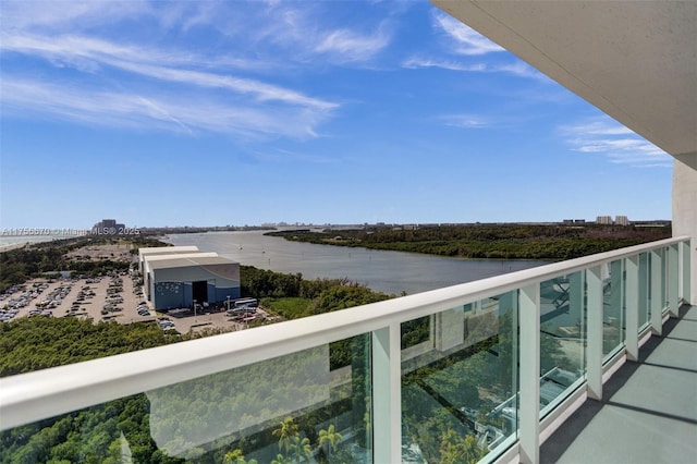 balcony with a water view