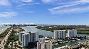 property view of water featuring a city view