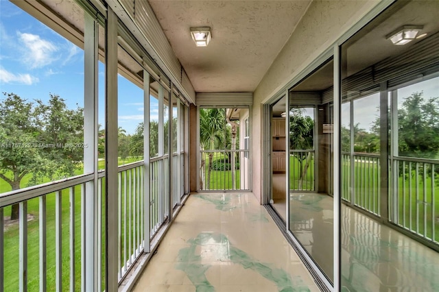 view of unfurnished sunroom