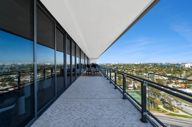 balcony featuring a view of city