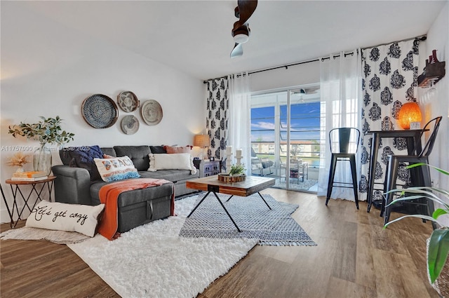 living room featuring wood finished floors