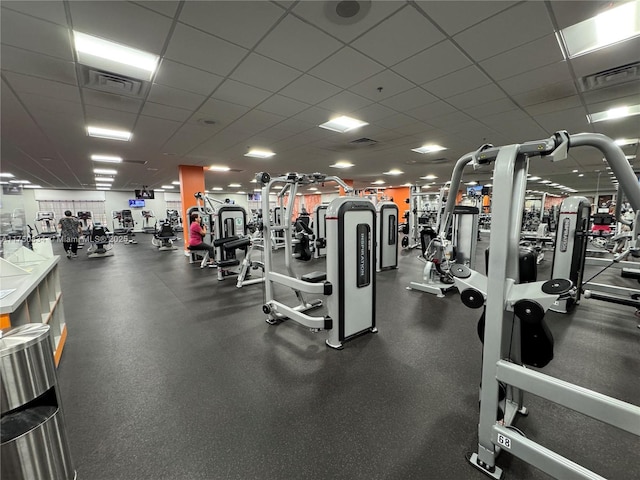 310 Preston H Unit 310, Boca Raton, FL 33434 - workout area with a drop ceiling