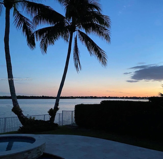 19239 SW 54th St, Miramar, FL 33029 - patio terrace at dusk with a water view