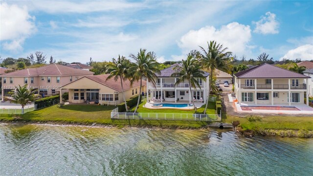 19239 SW 54th St, Miramar, FL 33029 - water view featuring nearby suburban area and a fenced backyard
