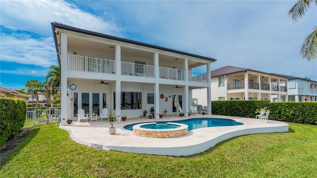 19239 SW 54th St, Miramar, FL 33029 - back of property with ceiling fan, a patio area, and stucco siding