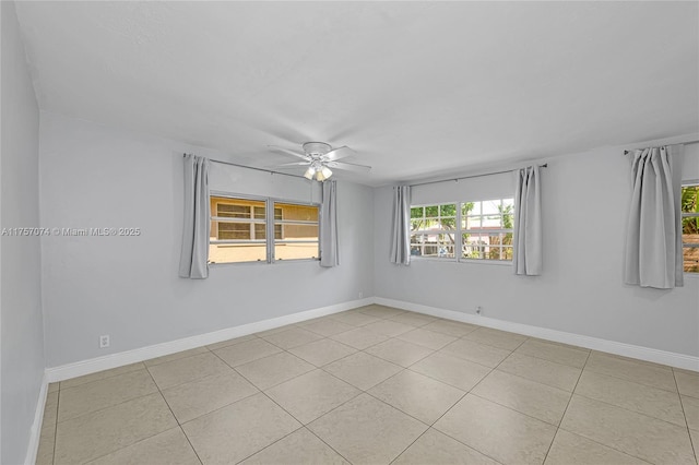 5248 N Andrews Ave, Oakland Park, FL 33309 - unfurnished room featuring ceiling fan, baseboards, and tile patterned flooring