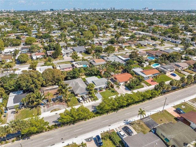 aerial view with a residential view