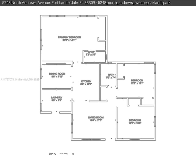 5248 N Andrews Ave, Oakland Park, FL 33309 - floor plan