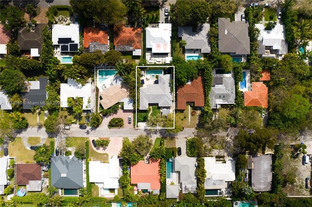 aerial view featuring a residential view