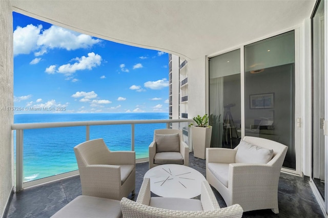 balcony with a water view