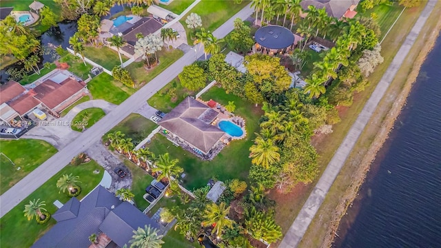 drone / aerial view with a residential view