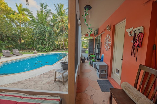 pool featuring a patio area