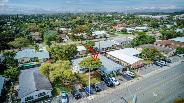 drone / aerial view featuring a residential view