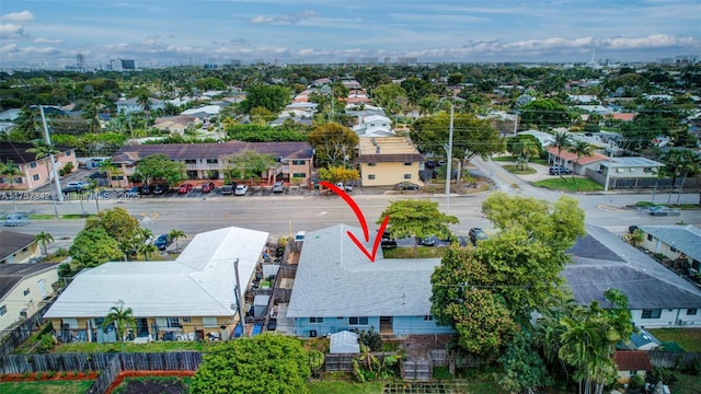 aerial view with a residential view