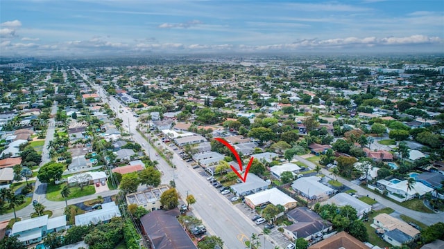 drone / aerial view with a residential view