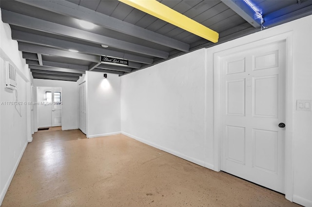 basement with baseboards