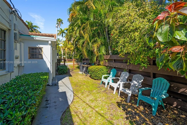 view of yard featuring fence