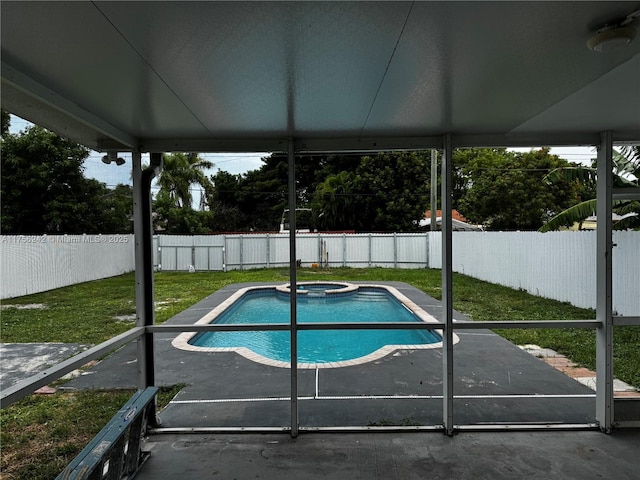 2318 Scott St, Hollywood, FL 33020 - view of pool with an in-ground hot tub, a fenced backyard, and a patio