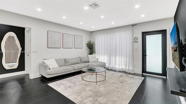 603 N 32nd Ave, Hollywood, FL 33021 - living room featuring recessed lighting, visible vents, and baseboards