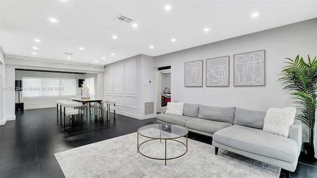 603 N 32nd Ave, Hollywood, FL 33021 - living area with recessed lighting, visible vents, and baseboards