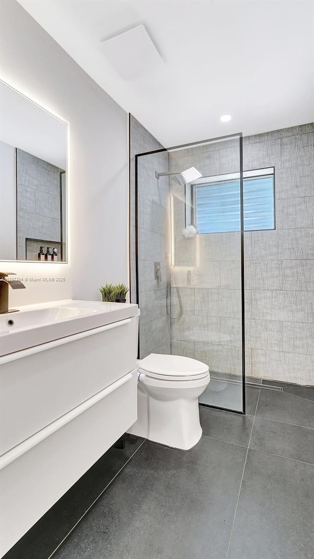 603 N 32nd Ave, Hollywood, FL 33021 - full bathroom with toilet, a walk in shower, concrete flooring, and vanity