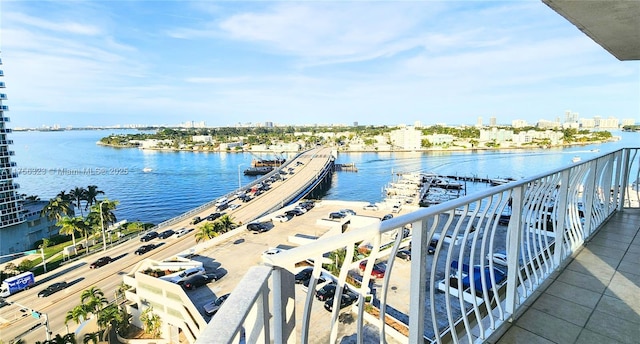 water view featuring a city view