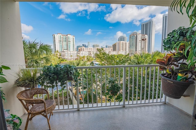 balcony with a city view