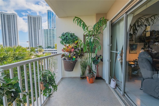 balcony with a city view