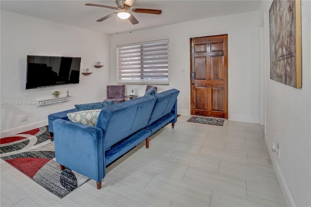 6444 Mcclellan St, Hollywood, FL 33024 - living area with baseboards and ceiling fan
