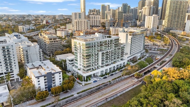 aerial view featuring a city view