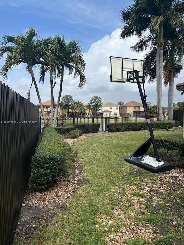 view of yard with fence