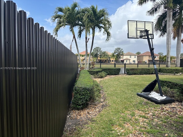 view of yard featuring fence