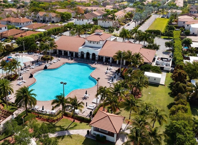 view of pool featuring a residential view