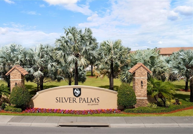 view of community sign