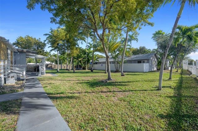 view of yard featuring fence