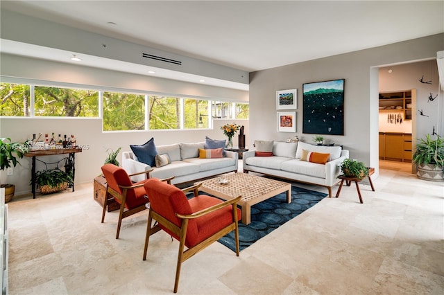 living room with visible vents